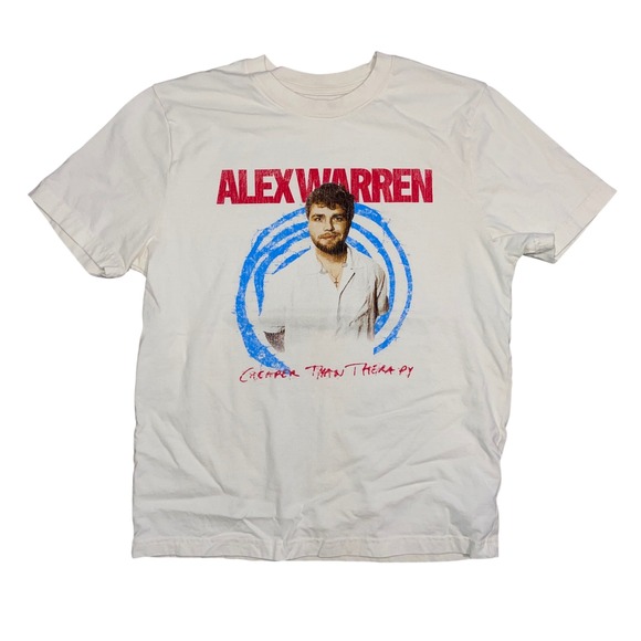 Alex Warren Other - Alex Warren Cheaper Than Therapy Tour T-Shirt Mens Medium Cream Concert Graphic